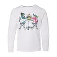 thumbnail image 1 of Inktastic Colorful French Poodles With Tea Long Sleeve Youth T-Shirt, 1 of 5