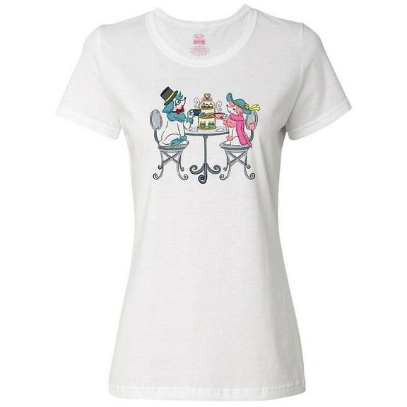Inktastic Colorful French Poodles with Tea Women's T-Shirt