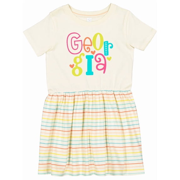 Inktastic Colorful Georgia State Girls Toddler Dress