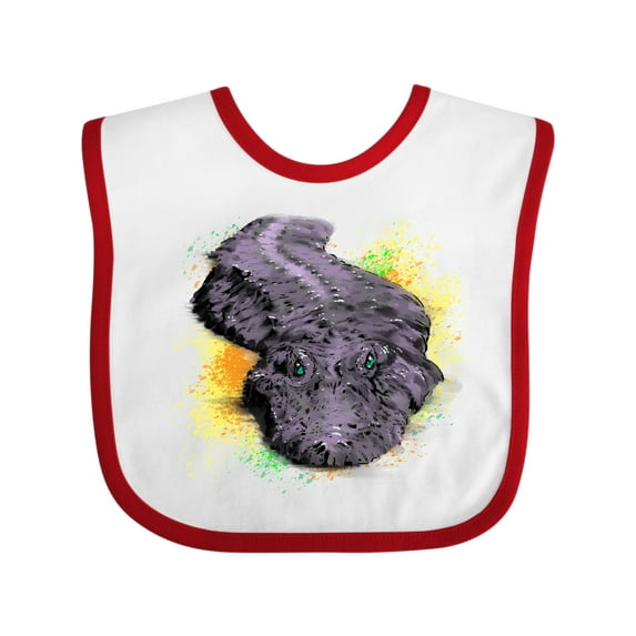 Inktastic Colorful Lurking Gator Boys or Girls Baby Bib