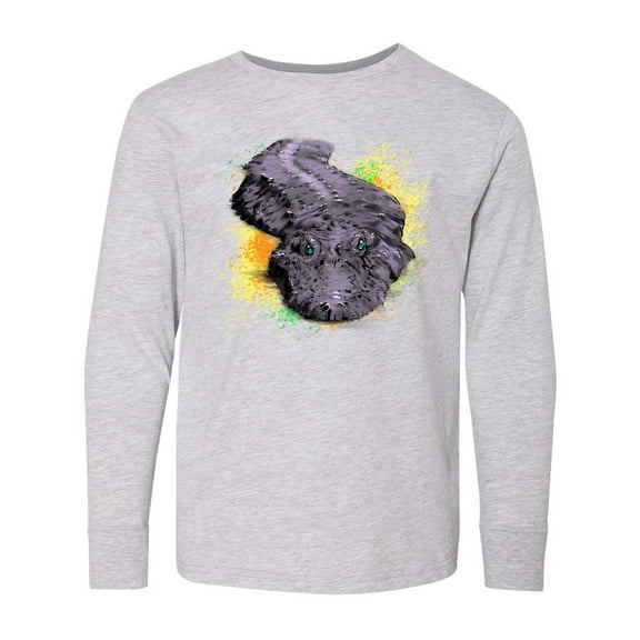 Inktastic Colorful Lurking Gator Long Sleeve Youth T-Shirt