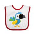 thumbnail image 1 of Inktastic Colorful Parrot, Tropical Parrot, Cute Parrot Boys or Girls Baby Bib, 1 of 4