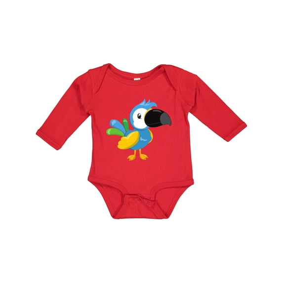 Inktastic Colorful Parrot, Tropical Parrot, Cute Parrot Boys or Girls Long Sleeve Baby Bodysuit