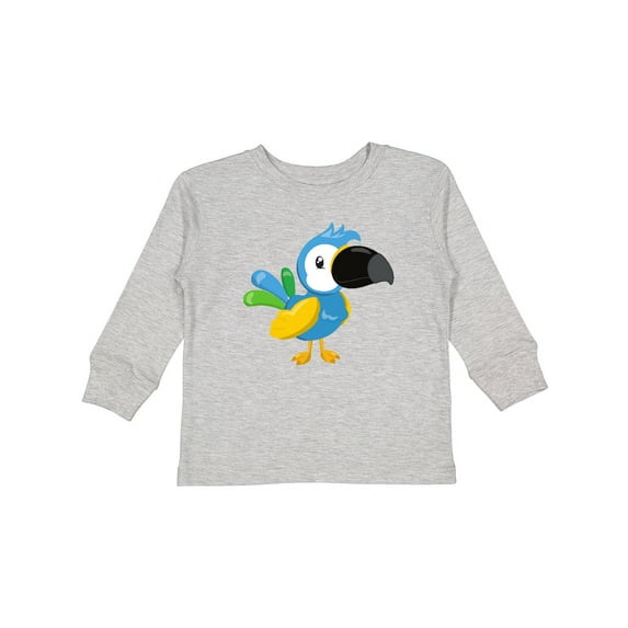 Inktastic Colorful Parrot, Tropical Parrot, Cute Parrot Boys or Girls Long Sleeve Toddler T-Shirt