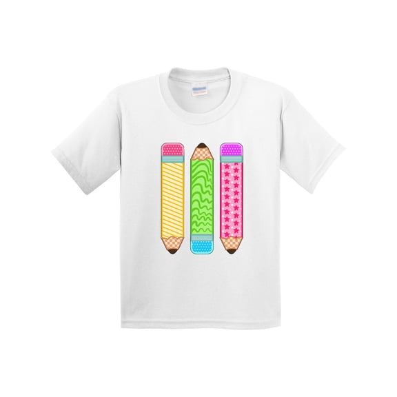 Inktastic Colorful Patterned Pencils for Back to School Youth T-Shirt