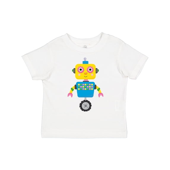 Inktastic Colorful Robot, Cute Robot, Funny Robot, Robotics Boys or Girls Toddler T-Shirt