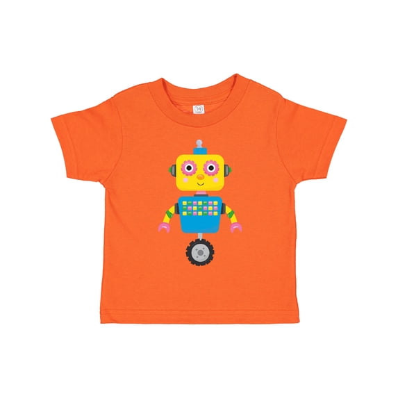 Inktastic Colorful Robot, Cute Robot, Funny Robot, Robotics Boys or Girls Toddler T-Shirt