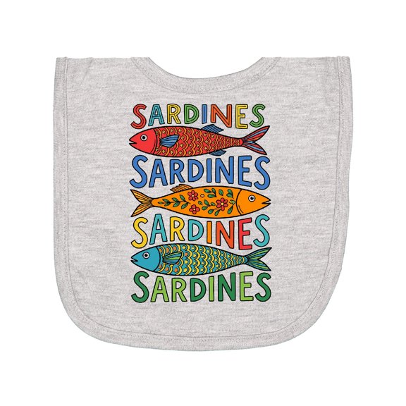 Inktastic Colorful Sardines Art Newborn Bib