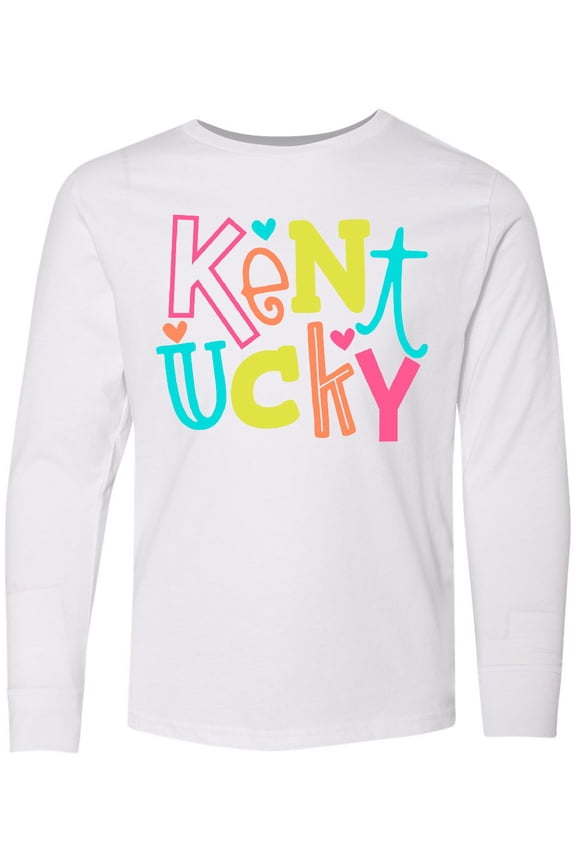 Colorful State of Kentucky Long Sleeve Youth T-Shirt