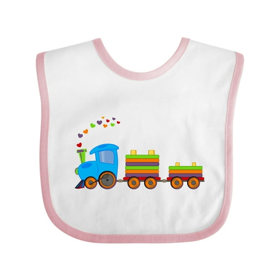 Inktastic Colorful Toy Train Boys or Girls Baby Bib
