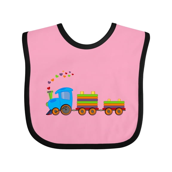 Inktastic Colorful Toy Train Boys or Girls Baby Bib