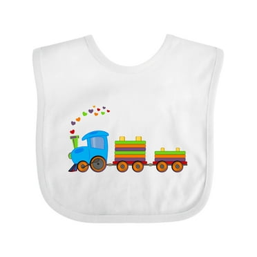 Inktastic Colorful Toy Train Boys or Girls Baby Bib