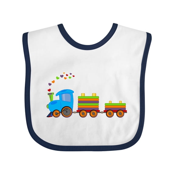 Inktastic Colorful Toy Train Boys or Girls Baby Bib