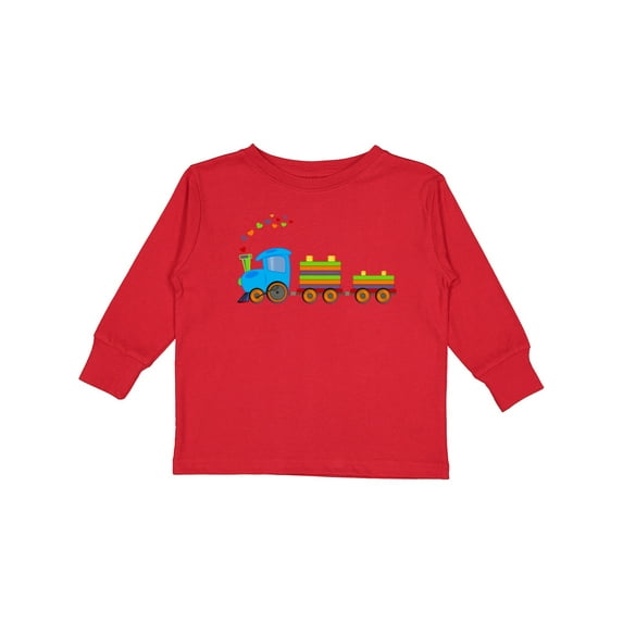 Inktastic Colorful Toy Train Boys or Girls Long Sleeve Toddler T-Shirt