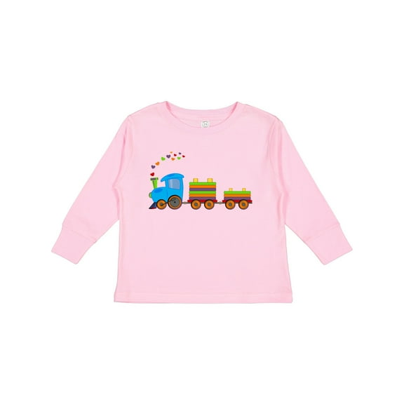 Inktastic Colorful Toy Train Boys or Girls Long Sleeve Toddler T-Shirt