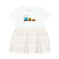thumbnail image 1 of Inktastic Colorful Toy Train Girls Baby Dress, 1 of 5