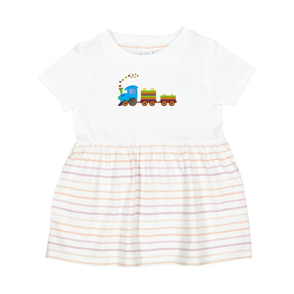 Inktastic Colorful Toy Train Girls Baby Dress