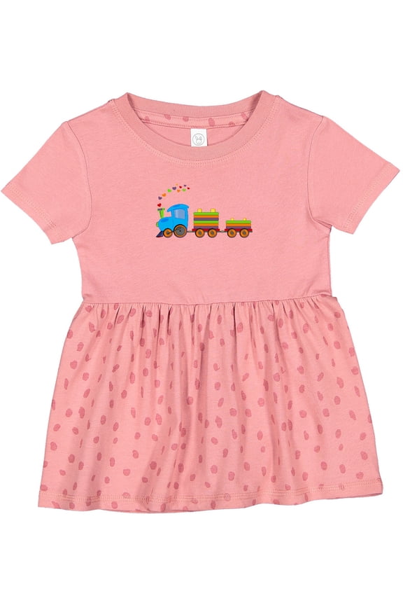 Colorful Toy Train Girls Baby Dress