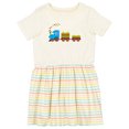 thumbnail image 1 of Inktastic Colorful Toy Train Girls Toddler Dress, 1 of 5