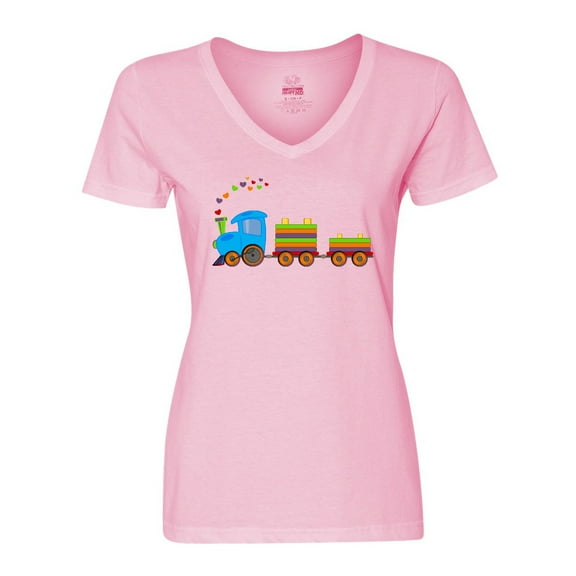 Inktastic Colorful Toy Train Women's V-Neck T-Shirt