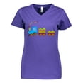 thumbnail image 1 of Inktastic Colorful Toy Train Women's V-Neck T-Shirt, 1 of 5