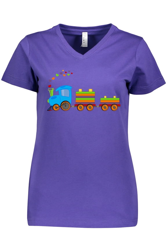 Colorful Toy Train Women's V-Neck T-Shirt