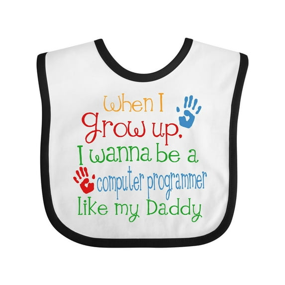 Inktastic Computer Programmer Like Daddy Boys or Girls Baby Bib