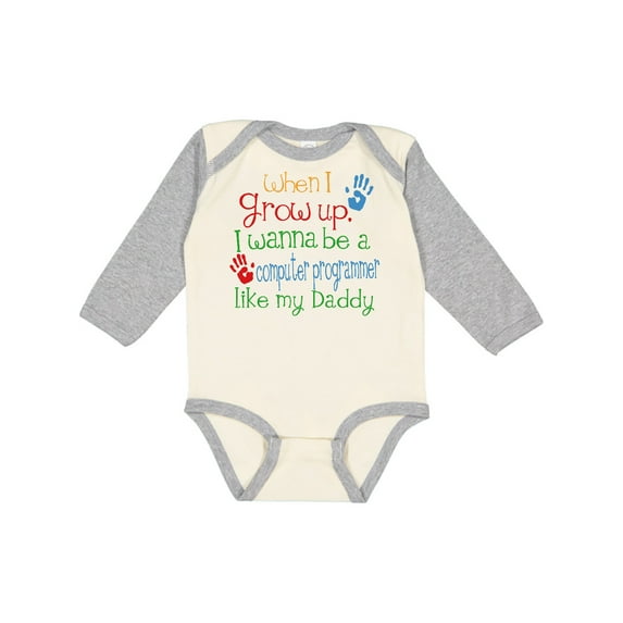 Inktastic Computer Programmer Like Daddy Boys or Girls Long Sleeve Baby Bodysuit