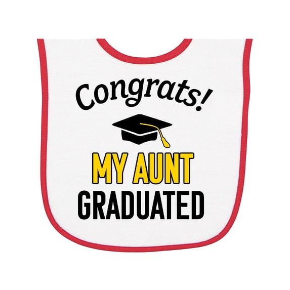 Inktastic Congrats My Aunt Graduated with Cap Baby Terry Cloth Bib