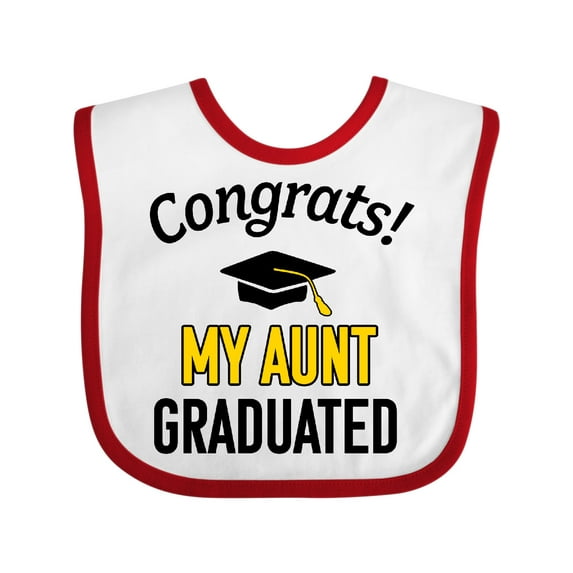 Inktastic Congrats My Aunt Graduated with Cap Boys or Girls Baby Bib