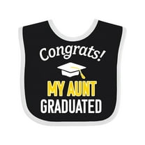 Inktastic Congrats My Aunt Graduated with Cap Boys or Girls Baby Bib