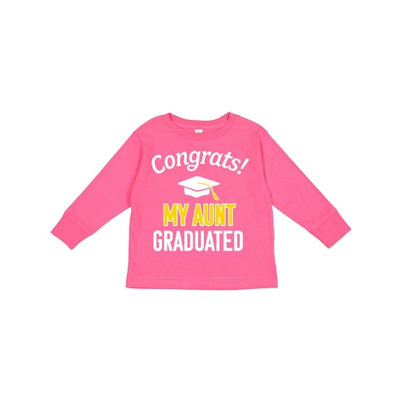 Inktastic Congrats My Aunt Graduated with Cap Boys or Girls Long Sleeve Toddler T-Shirt