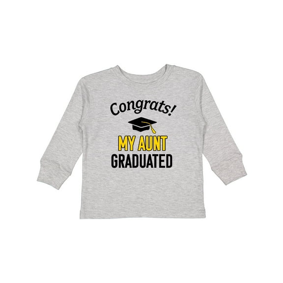 Inktastic Congrats My Aunt Graduated with Cap Boys or Girls Long Sleeve Toddler T-Shirt