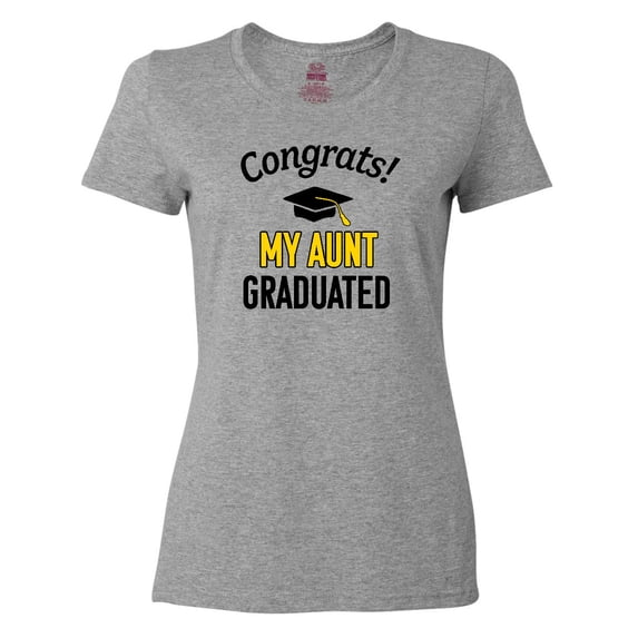 Inktastic Congrats My Aunt Graduated with Cap Women's T-Shirt