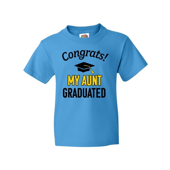 Inktastic Congrats My Aunt Graduated with Cap Youth T-Shirt