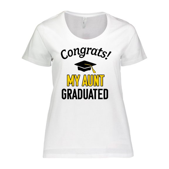 Inktastic Congrats My Aunt Graduated with cap Women's Plus Size T-Shirt