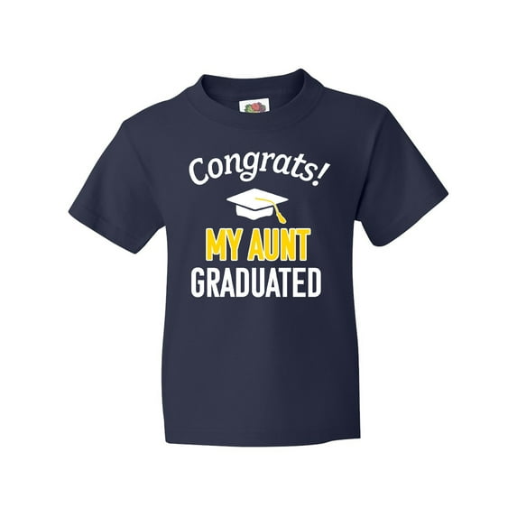 Inktastic Congrats My Aunt Graduated with cap Youth T-Shirt