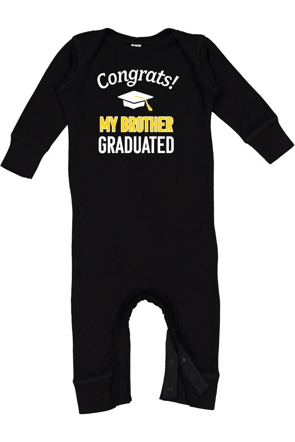 Congrats My Brother Graduated with Cap Baby Romper Coveralls