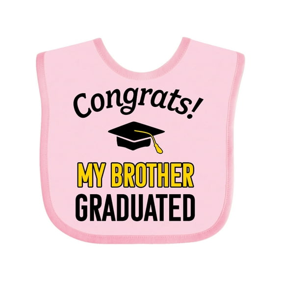 Inktastic Congrats My Brother Graduated with Cap Boys or Girls Baby Bib