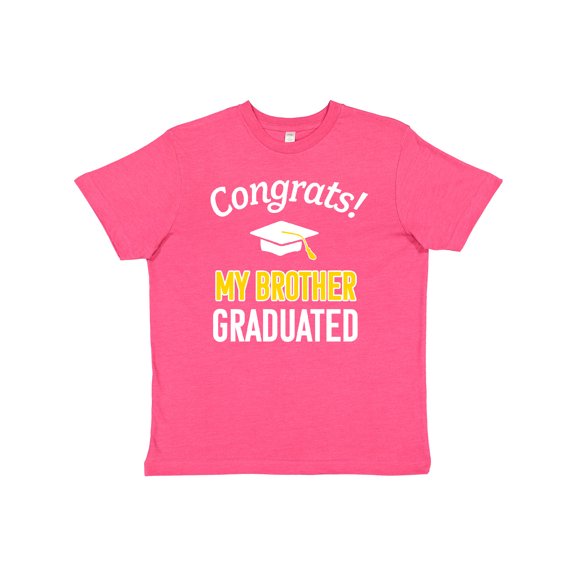 Inktastic Congrats My Brother Graduated with cap Youth T-Shirt