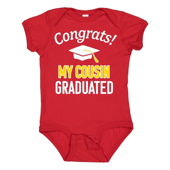 Inktastic Congrats My Cousin Graduated with Cap Boys or Girls Baby Bodysuit