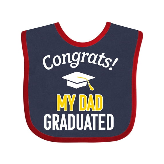 Inktastic Congrats My Dad Graduated with Cap Boys or Girls Baby Bib