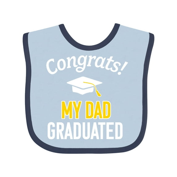 Inktastic Congrats My Dad Graduated with Cap Boys or Girls Baby Bib