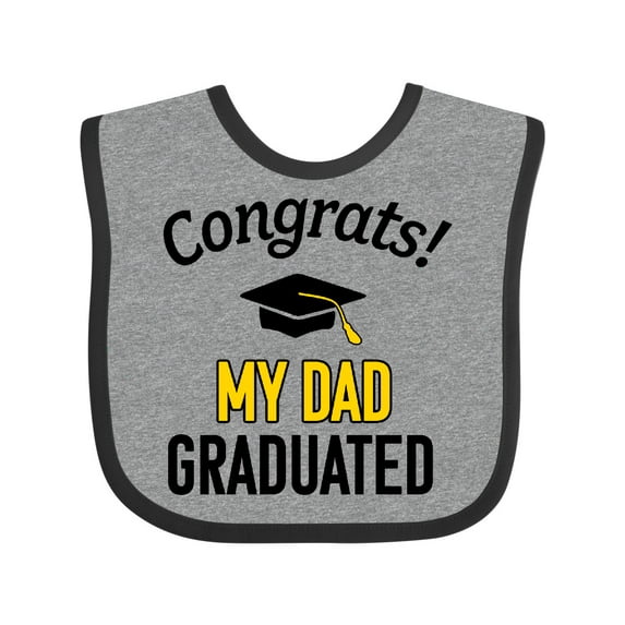 Inktastic Congrats My Dad Graduated with Cap Boys or Girls Baby Bib