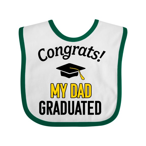 Inktastic Congrats My Dad Graduated with Cap Boys or Girls Baby Bib