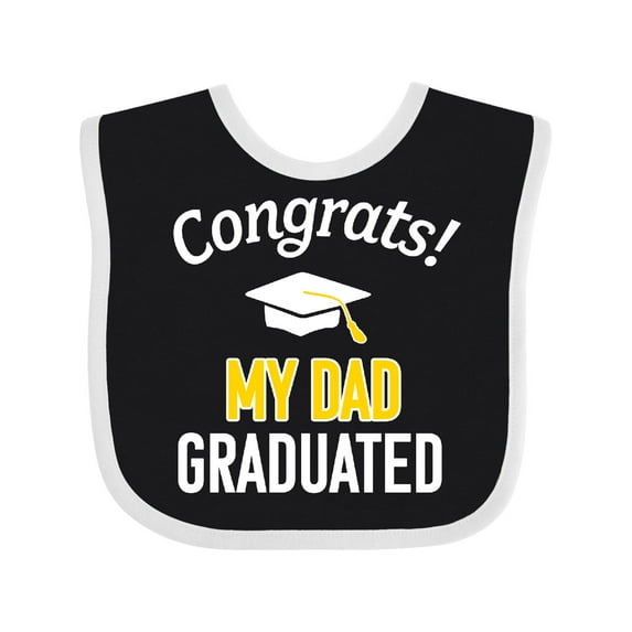 Inktastic Congrats My Dad Graduated with Cap Boys or Girls Baby Bib