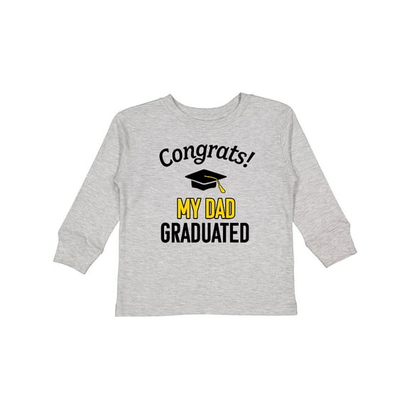 Inktastic Congrats My Dad Graduated with Cap Boys or Girls Long Sleeve Toddler T-Shirt