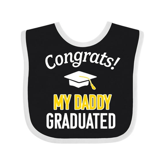 Inktastic Congrats My Daddy Graduated with Cap Boys or Girls Baby Bib