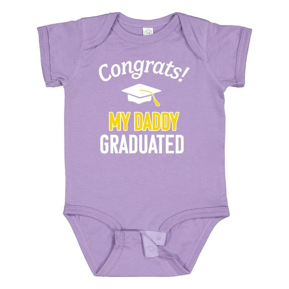 Inktastic Congrats My Daddy Graduated with Cap Boys or Girls Baby Bodysuit