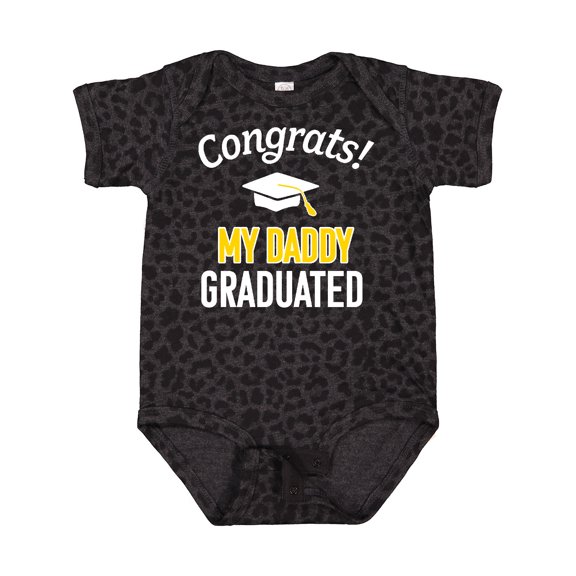 Inktastic Congrats My Daddy Graduated with Cap Boys or Girls Baby Bodysuit